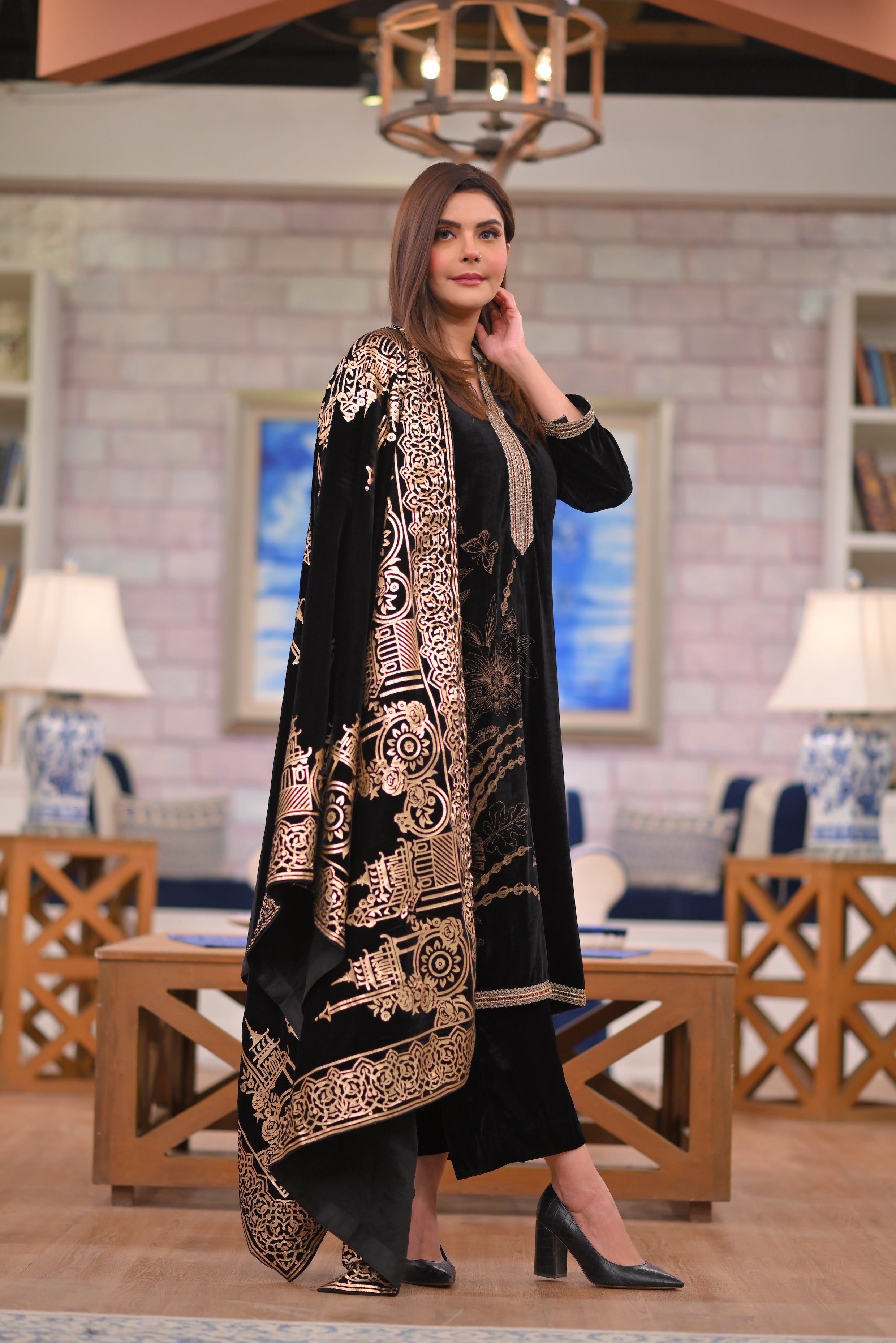 Anaya Embroidered Velvet Dress Master Replica - Master Replica Pakistan